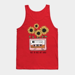 Trust in Vibe Boho Sunflower and Cassette Tank Top